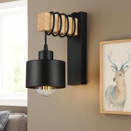 Wandsteckdose E27 Aufbaulampe Schwarz Elza Masterled