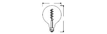 LED Leuchtmittel E27 G125 4W = 15W 140lm 1800K Warm 330° Filament OSRAM Vintage 1906