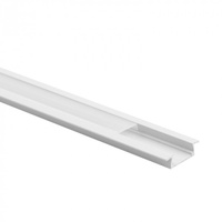 LED-Einbauprofil aus Aluminium Weiß 1m mit mattierter Abdeckung für LED-Streifen + Abdeckkappen Serie Ecolight P
