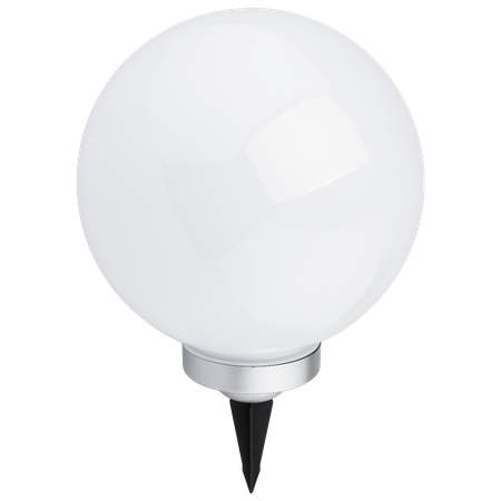 LED-Solar-Gartenleuchte RGB-Einbauleuchte Kugel 30 cm Weiß und Silber + VOLTENO-Fernbedienung