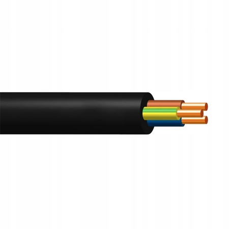 YKY Erdungskabel 0,6/1kV 3x1,5 Schwarz 1m ELEKTROKABEL