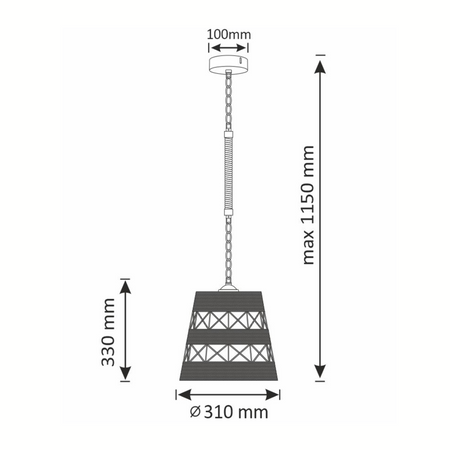 ALMA Rope IL MIO Deckenhängelampe im Boho-Stil Stahl + Seil 1xE27 GOLDLUX (Polux)