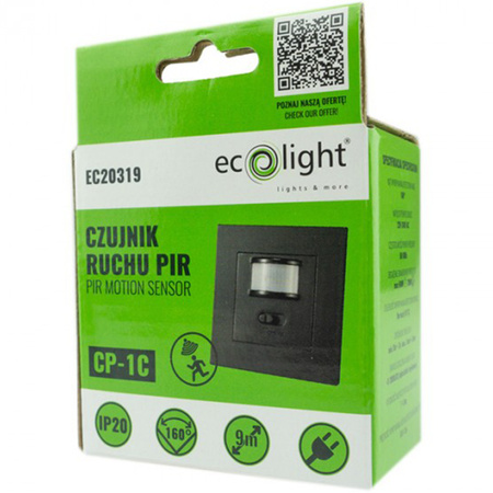 PIR-Bewegungs- und Dämmerungssensor Unterputz 160° 9 m intern für Box Schwarz