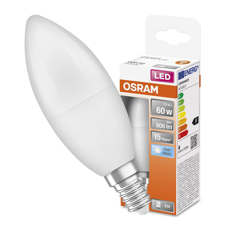 E14 B35 LED Lampe 7W = 60W 806lm 4000K Neutral 200° OSRAM STAR