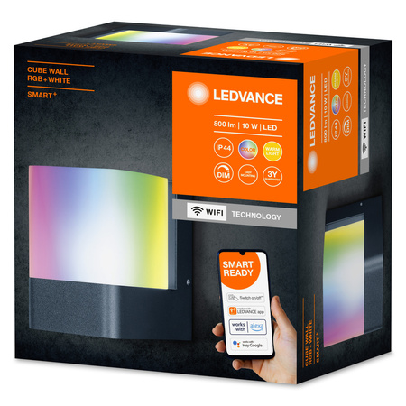 Smarte LED-Gartenwandleuchte 9,5W RGB+W Dunkelgrau SMART+ WiFi CUBE LEDVANCE