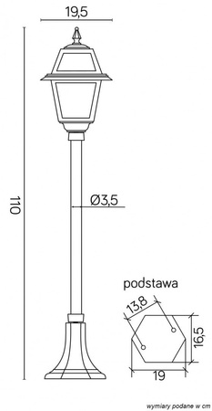 Gartenlaternenlaterne für den Außenbereich E27 Buntglas K 5002/2 N 110 cm schwarz Su-Ma