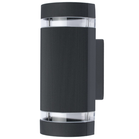 Fassaden-Wandleuchte doppelt HANA Round LED 2x GU10 Aluminium schwarz IP54