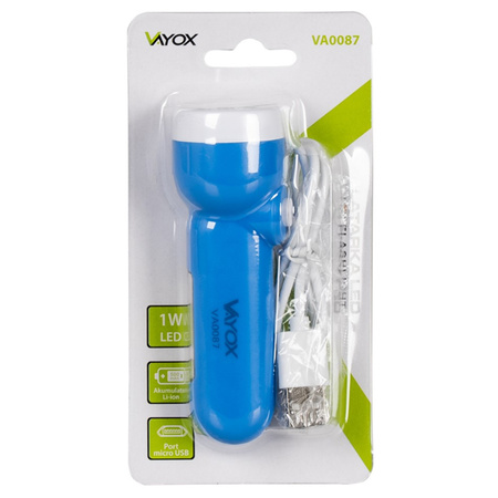 Wiederaufladbare LED-Taschenlampe 100lm 2in1 mit COB-Seitenlicht 300lm VAYOX