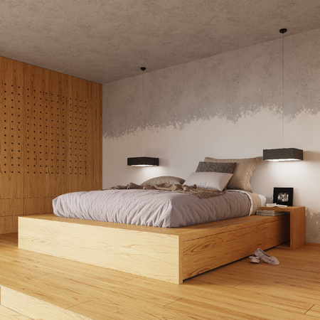 Anbauleuchte HORUS 3xE27 Deckenaufbauleuchten Square 45cm Modern Schwarz-Weiss SOLLUX