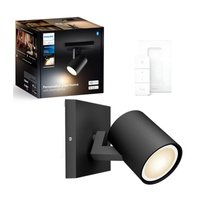 Spot Runner LED Wandleuchte Schwarz 4.2W CCT PHILIPS HUE Bluetooth Zigbee + Dimmschalter