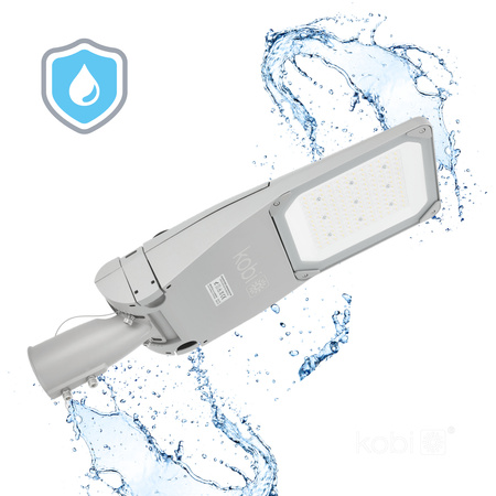 LED Industriestraßenlampe 120W 20400lm 4000K Neutral IP66 IK09 Grau Master Street Kobi