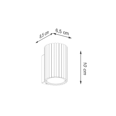 Wandleuchte Wandleuchte Reflektor Tuba Spot GU10 Beige Carbon Deep Space SL.1652 Sollux