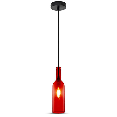 Pendelleuchte Leuchte E14 Glasschirm rot Flasche VT-7558 V-TAC