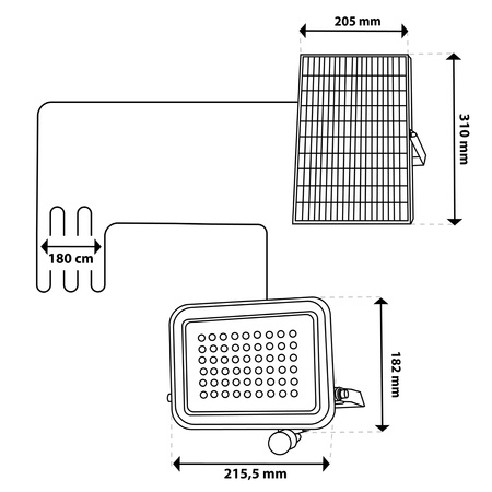Solar LED Halogenstrahler 100W Gartenlampe 4000K IP65 PIR Bewegungsmelder + Fernbedienung FULGOR LUMILED