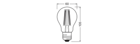 LED-Glühbirne E27 A60 5W = 75W 1055lm 2700K Warm 300° Filament Dimmbar CLASS A Ultra Efficient Osram