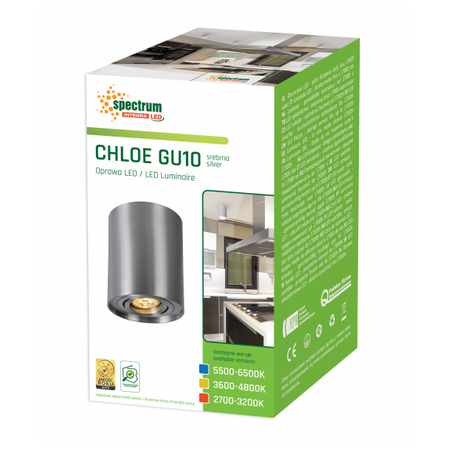 LED-Aufbauleuchte CHLOE GU10 SPECTRUM RUND SILBER