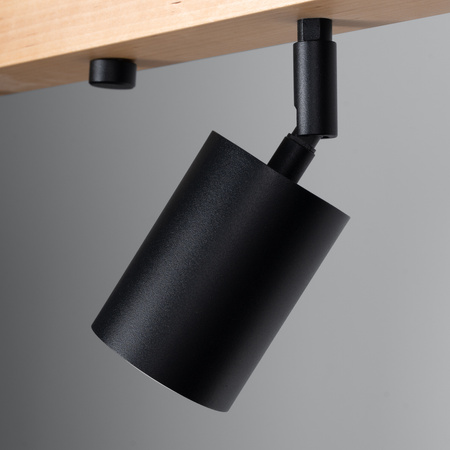 VERDO 4 4xGU10 Schwarz Holz Modern SOLLUX Deckenleuchte