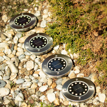 Set von 6x 12x LED SOLAR DOGRUNT betriebene IP44 Gartenleuchten