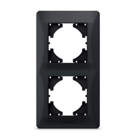 Horizontaler Rahmen für Doppelsteckdosen Aufputz Schwarz BINERA VIDEX