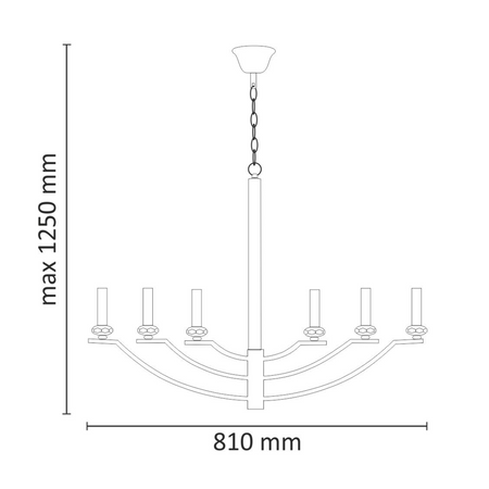 HIMS Kronleuchter Hänge-Deckenleuchte 6xE14 120cm - GOLDLUX (Polux)
