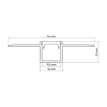Architektonisches Aluminium LED-Profil für Gipskartonplatten mit Klarglasabdeckung, 1m LUMILED