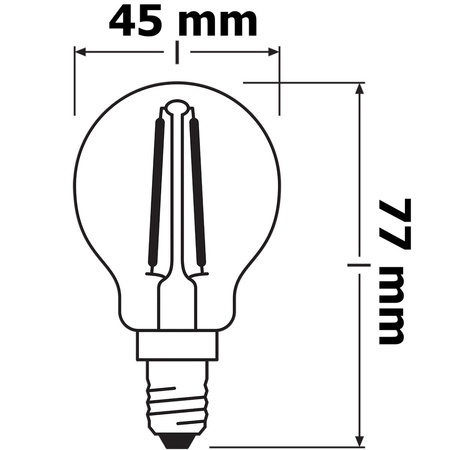 LED-Lampe E14 P45 2.8W = 25W 250lm 2700K Warm 320° Glühfaden Dimmbar OSRAM SUPER STAR