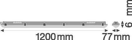 LED Flame Resistant 20W 2400lm 4000K Neutral IP65 IK08 Dampproof Ledvance Grey