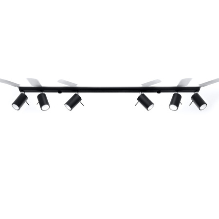 Anbauleuchte RING 6L 6xGU10 Reflektor Halogen Moving Strip Minimalist Schwarz SOLLUX