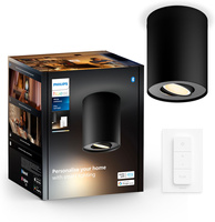LED Spot Pillar Schwarz 4.2W CCT PHILIPS HUE Bluetooth Zigbee Deckenleuchte + Dimmschalter