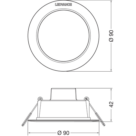 LED-Einbauleuchte 4W 400lm IP44 4000K Neutral Downlight 9cm rund LEDVANCE