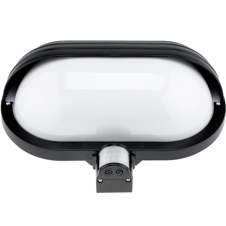 FRODA Gartenwandleuchte E27 IP44 mit PIR-Sensor Schwarz