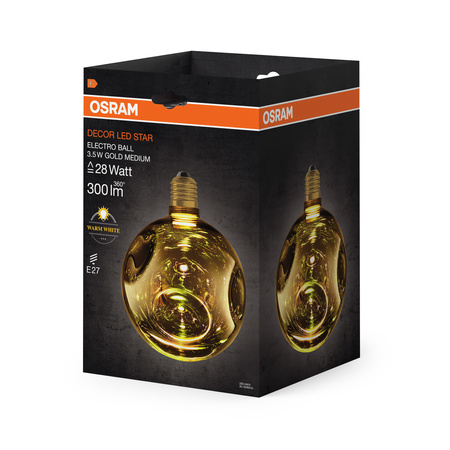 LED-Lampe E27 Sphere 3.5W 300lm 2700K Warm Dekorativ Gold ELECTRO GLASS MEDIUM Osram