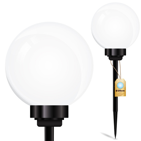 Solar-LED-Lampe, Solar Gartenleuchte IP44 6500K 25cm Kugelleuchte Weiße ATRIS LUMILED