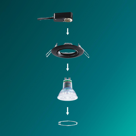 LED GU10 Einbauleuchte Aluminium kreisförmig Schwarz Peridot Philips