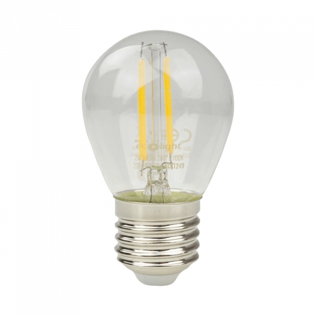 LED Birne Ball P45 E27 2W 240lm 2700K Warm FILAMENT Ecolight