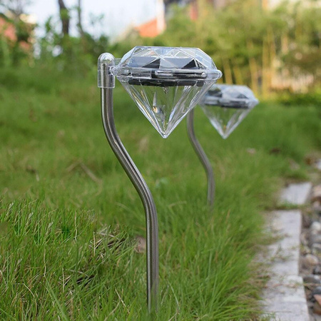 Solar-Garten-LED-Lampe zum Einstecken dekorativ Außen DIAMANT Chrom RGB