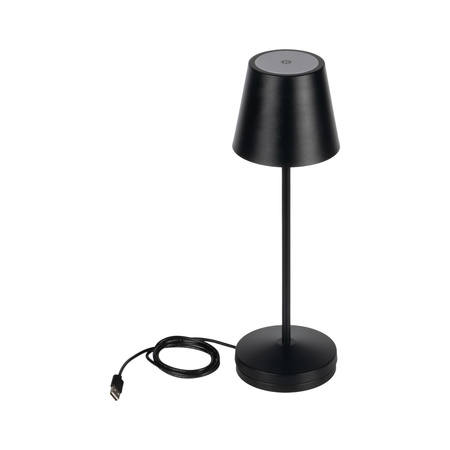 Tisch Schreibtischlampe Schule Büro Nachtlampe Einstellbare LED 1.2W 165lm 3000K Warm Schwarz IP54 Wiederaufladbar Inita Kanlux