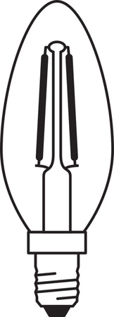 LED-Lampe B35 E14 Kerze 6.5W = 60W 806lm 4000K Neutral 200° Glühfaden Dimmbar Osram