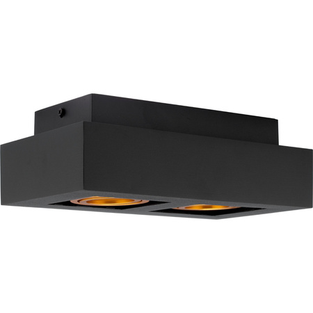 Anbauleuchte HALOGEN Beweglich 2x GU10 Rechteckig Schwarz 85mm NEMO