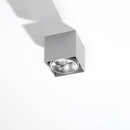 Anbauleuchte BLAKE GU10 Halogen Spot Tuba Cube Grau SOLLUX