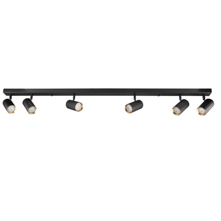 Wand- und Deckenstrahlerleuchte 6x GU10 Schwarz Gold NICEA Sanico Goldlux