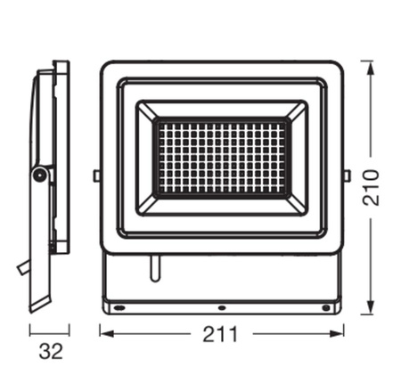 LED-Flutlicht Außenflutlicht 24.5W 4600lm 4000K IP65 Schwarzes Flutlicht Ledvance