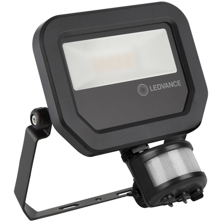 LED-Flutlicht 10W 1100lm 3000K IP65 Schwarz mit Bewegungs- und Dämmerungssensor LEDVANCE Floodlight