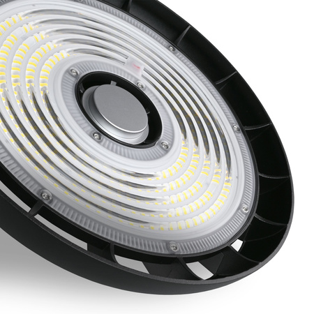 High Bay 150W 25000lm 5000K Neutral 90° Schwarz Pendel LED Industrie Lampe IP65 Videx