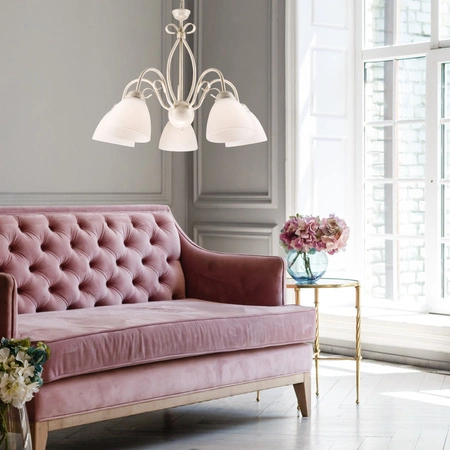 ADELLE Hängeleuchte 3xE27 Weiß Klassisch LM-3.6 Lamkur