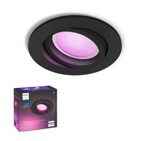 LED-Einbauleuchte Centura 5.7W CCT RGB Circular Beweglich Schwarz PHILIPS HUE Bluetooth Einbauleuchte