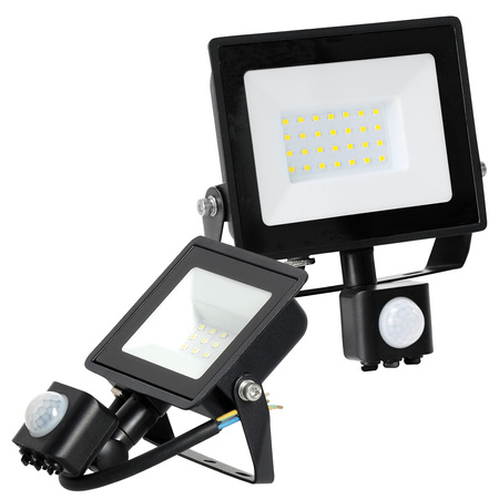 LED-Flutlicht Halogen 30W 2505lm 6500K IP65 Schwarz Bewegungsmelder MH Kobi