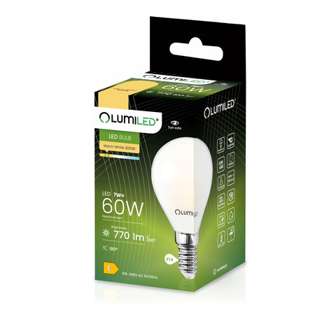LED Lampen E14, Glühbirne P45 7W = 60W 770lm 360° 3000K warm Milch Glühfaden LUMILED