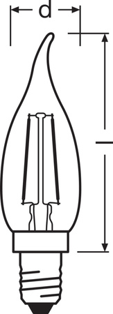 LED Dekorative Glühbirne B36 Kerze E14 1.5W = 12W 120lm 2400K Warm 300° Vintage 1906 Osram