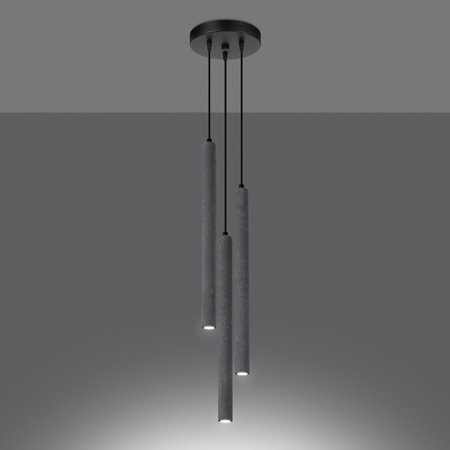 PASTELO abgehängte Deckenleuchte 3P 3xG9 Beton Modern SOLLUX